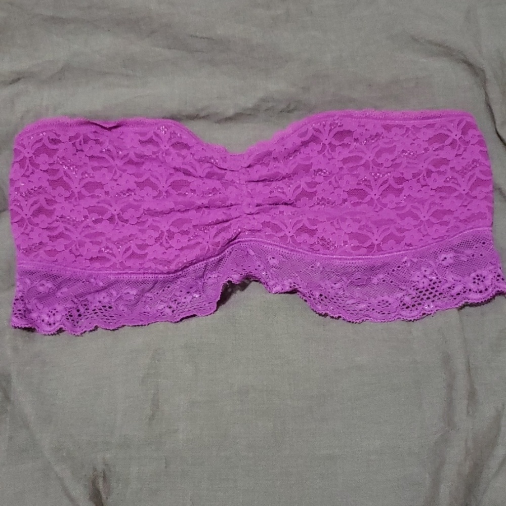 AERIE Strapless Purple Lace Bandeau